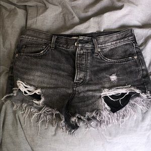 Grey denim shorts